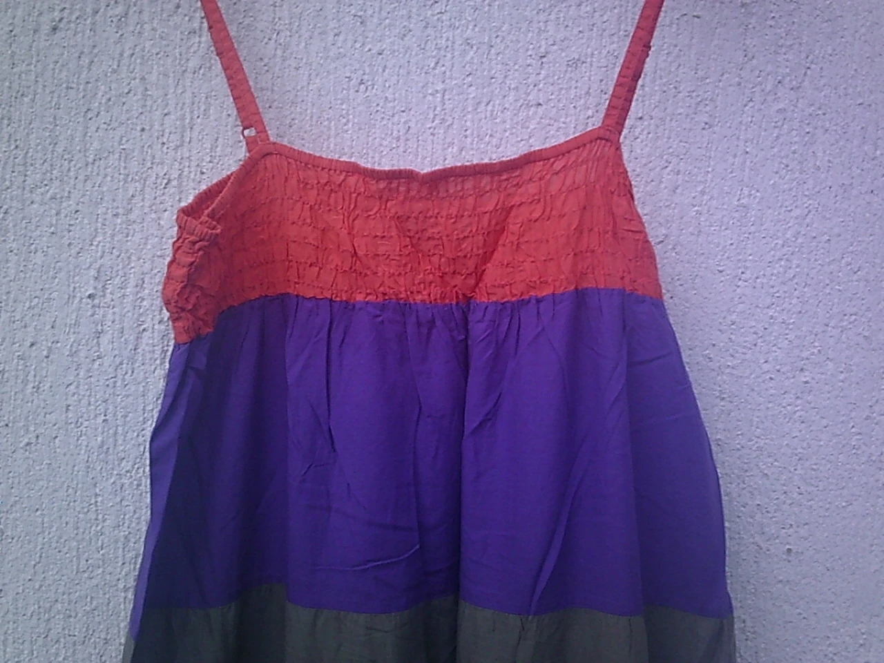 Long dress with flared bottom, 5 panels/multi-colored bands, 5 colors, size T.L tag – photo 17